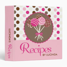 Pink Cake Pops Recipe Binder