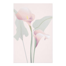 Pink Calla Lily Floral Stationery