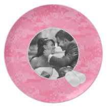 Pink Camo  and Dog Tags Frame Photo Plate plates