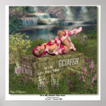 Pink Camo Fantasy Girl Artwork by Bryan C. Smoak Posters
