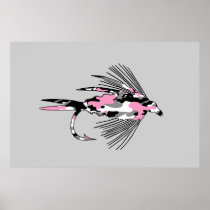 PINK CAMO FLY - Poster on premium canvas