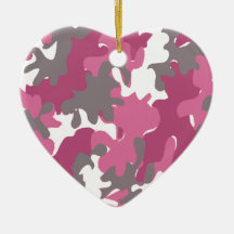 pink camouflage for the strong military woman christmas ornaments