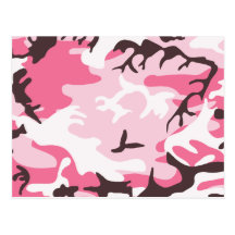 Pink Camouflage Postcard