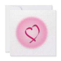 Pink Cancer Heart Invitation