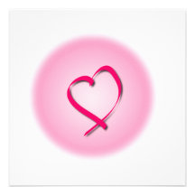 Pink Cancer Heart Invitation