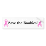 Pink cancer ribbon, Save the Boobies! -3 Bumper Sticker