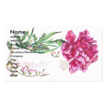 Pink Carnation Bouquet Victorian Trade Card Business Card Templates