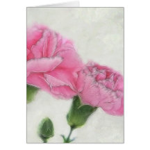 Pink Carnations 3 Card