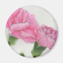 Pink Carnations 3 Fridge Magnet