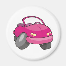 Pink Cartoon Car Refrigerator Magnets