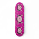 Pink Cartoon DJ Skulls With Headphones & Hearts Skate Decks