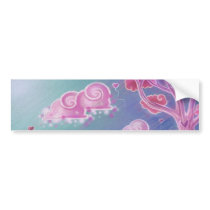 Pink cartoon landscape Bumper Sticker