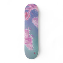 Pink cartoon landscape Skateboard