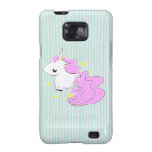 Pink cartoon unicorn with star Samsung Galaxy Case