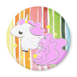 Pink cartoon unicorn with stars magnet magnets
