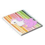 Pink cartoon unicorn with stars notepad notepads
