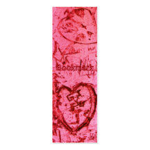 Pink Carved Graffiti Heart BOOKMARK Business Card