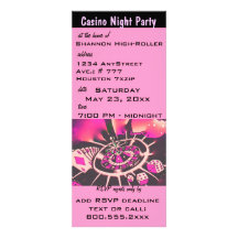 Pink Casino Night Theme Party Invite