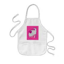 'pink cat' digital painting apron