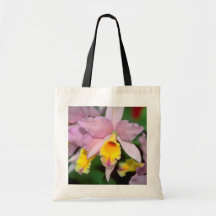 Pink Cattleya flowers Bags