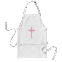 Pink Celtic Christian Cross Aprons