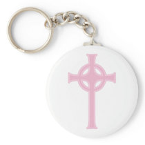 Pink Celtic Cross Key Chains