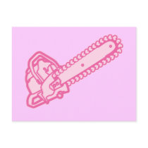 Pink Chainsaw of Love Post Cards