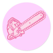 Pink Chainsaw of Love Stickers