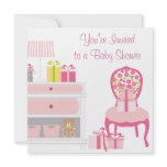 Pink Chair Shower Gifts Pink Baby Girl Shower Invitation
