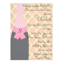 Pink Champagne Bridal Shower Inivitation Custom Announcements