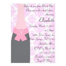 Pink Champagne Bridal Shower Inivitation Custom Announcements