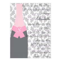 Pink Champagne Bridal Shower Inivitation Invites