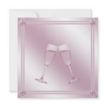 Pink Champagne Glasses & Diamonds Engagement Party Personalized Invitation