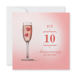 Pink Champagne - Wedding Anniversary invitation