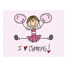 Pink Cheerleader Tshirts and Gifts Post Cards