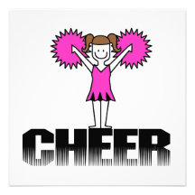 Pink Cheerleading T-shirts and Gifts Custom Announcements