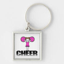 Pink Cheerleading T-shirts and Gifts Key Chain