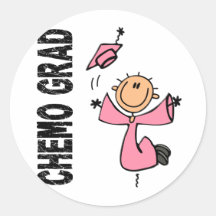 Pink CHEMO GRAD 1 (Breast Cancer) Round Stickers
