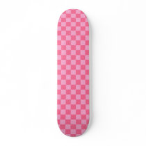 Pink Chequerboard Custom Skateboard