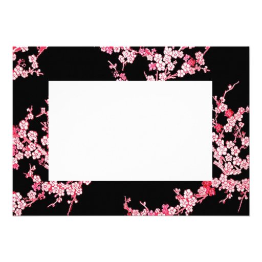 Pink Cherry Blossom Border Invitation