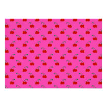Pink cherry pattern custom invitation