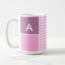 Pink Chevron Pattern Coffee Mugs