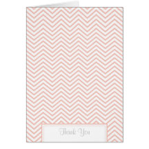 Pink Chevron Print Thank You Card