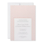 Pink Chevron Print Wedding Invitation