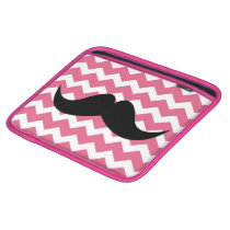 Pink chevron zigzag pattern cute chic moustache ipad sleeves