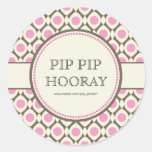 Pink Chic Bridal Shower Dessert Table Tag Label Round Sticker