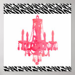 pink chic zebra print poster fun girly chandileir