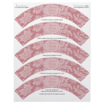 Pink Chintz DIY Baby Shower Cupcake Wrappers Wraps