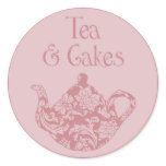 Pink Chintz Tea Party DIY Cupcake Toppers Stickers