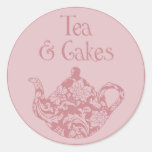Pink Chintz Tea Party DIY Cupcake Toppers Stickers